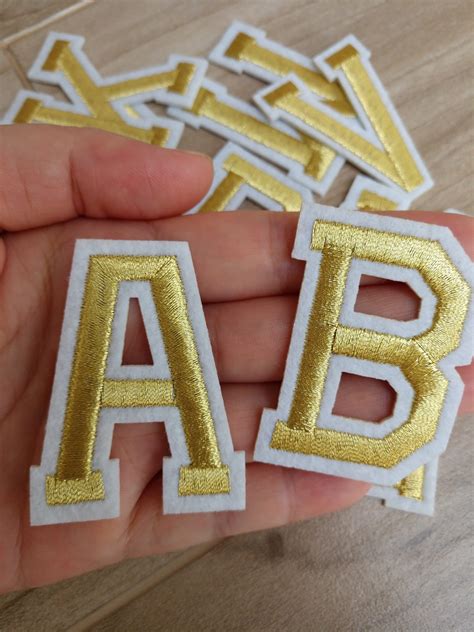 Gold Embroidered Iron on Letters Applique Patchiron on Name - Etsy