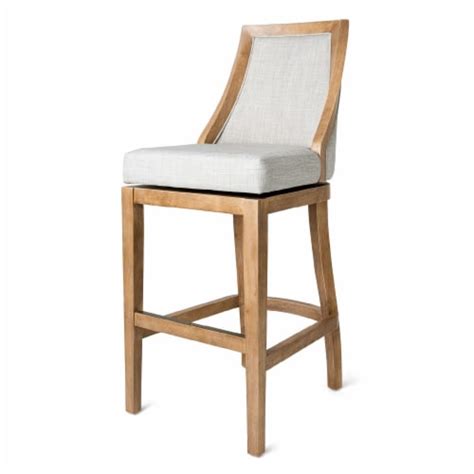 Maven Lane Vienna High Back Kitchen Swivel Stool Weathered Oak Bar