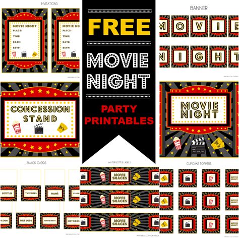 Free Movie Night Party Printables By Printabelle Catch My Party