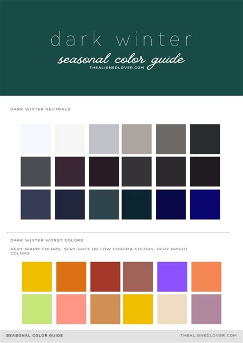 Guide To The Dark Winter Seasonal Color Palette The Aligned Lover