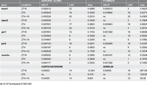 Jtk Cycle Analysis Of H Rhythmicity In Peripheral Clock Gene