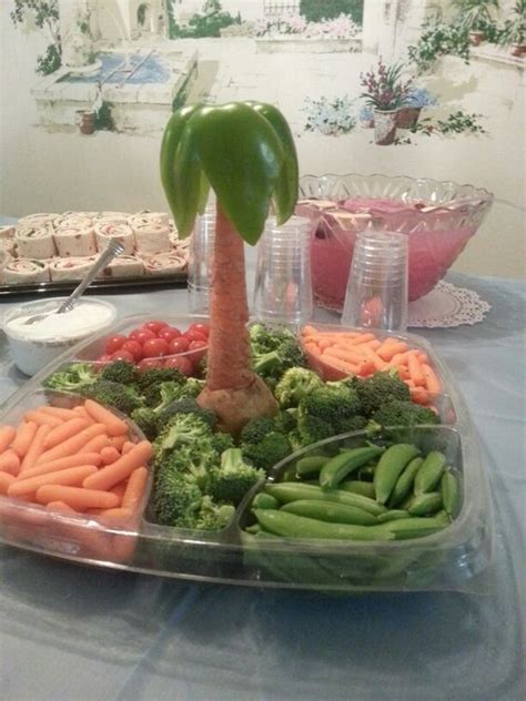 Vegetable Palm Tree Made With A Carrot For The Trunk And A Bell Pepper