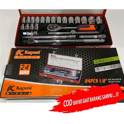 Jual KAPUSI KUNCI SOK SET Socket Wrench Kunci Sock Set 12 24 32 46 Pcs