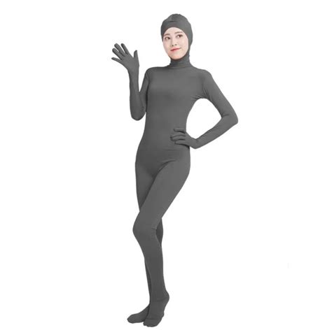 Sof011 Gray Lycra Spandex Full Body Fetish Zentai Skin Tights Unisex