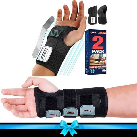 Amazon FEATOL Wrist Brace For Carpal Tunnel 2 Packs Wrist Brace