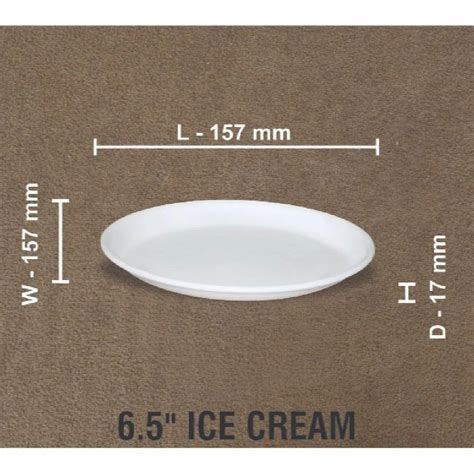 White Round 65inch Acrylic Ice Cream Plate For Hotel At Rs 55piece