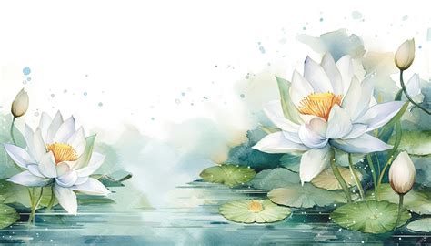 Premium AI Image | White lotus flower watercolor background