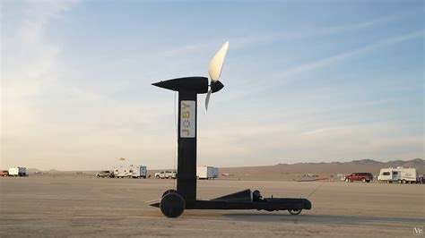 A wind-powered car that appears to defy physics