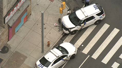 2 Police Cruisers Collide In South Philadelphia 6abc Philadelphia