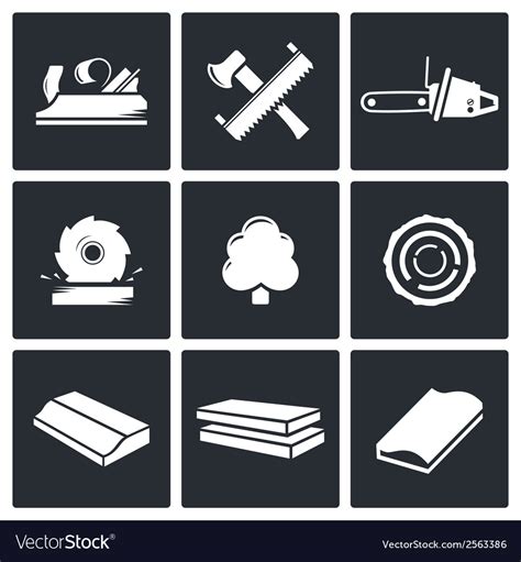 Woodworking Icons Set Royalty Free Vector Image