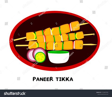 Paneer Tikka Text Vector Stock Vector Royalty Free