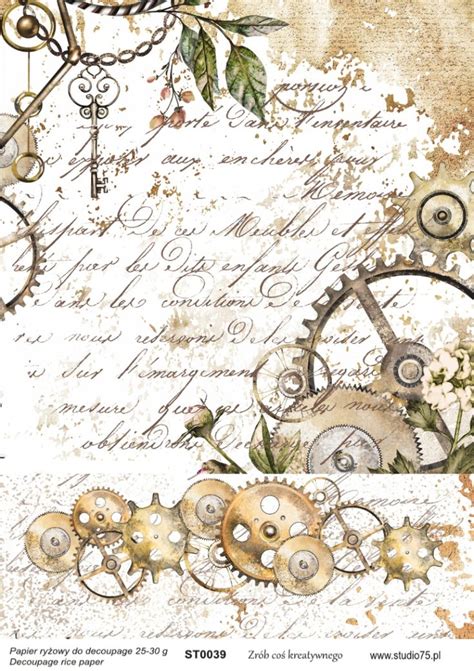 Papier Ry Owy Do Decoupage Steampunk Vintage A Steampunk Wallpaper