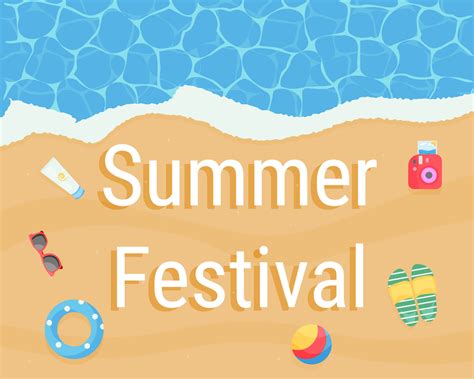 Summer Festival Banner Relax Vacation Or Holiday Illustration