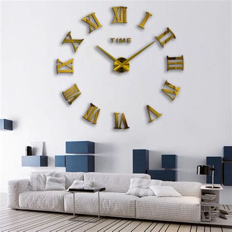 DIY Roman Numeral Wall Clocks-Red,Black,Gray,Blue,Pink,Silvery,Gold,Ch