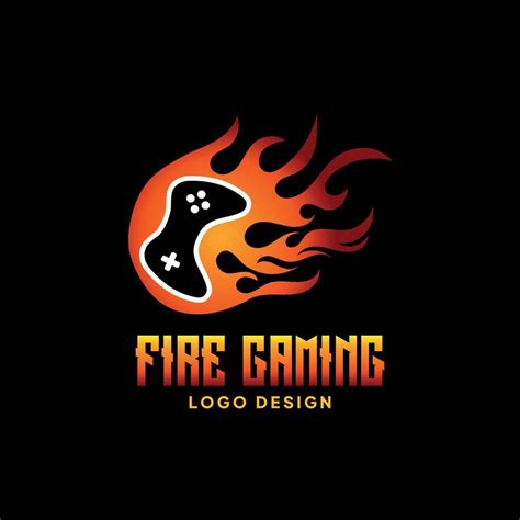 Game Fire Logo Icon Design On Isolated Black Background 44032849 Vector