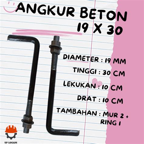 Jual Angkur Besi Beton Bubut Ukuran Diameter Besi Panjang Cm Cm