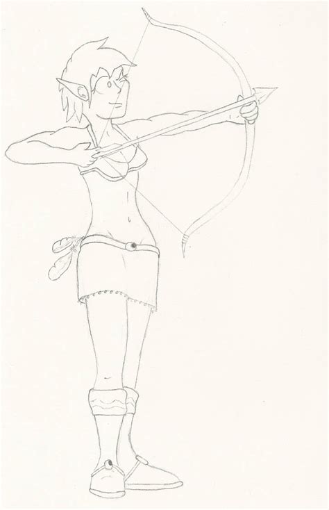 Archer Girl Sketch By Shallowbay91 On Deviantart