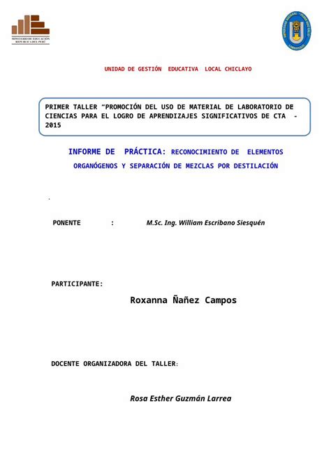 DOCX Practica n4 Reconocimiento de elementos organogeno y separación