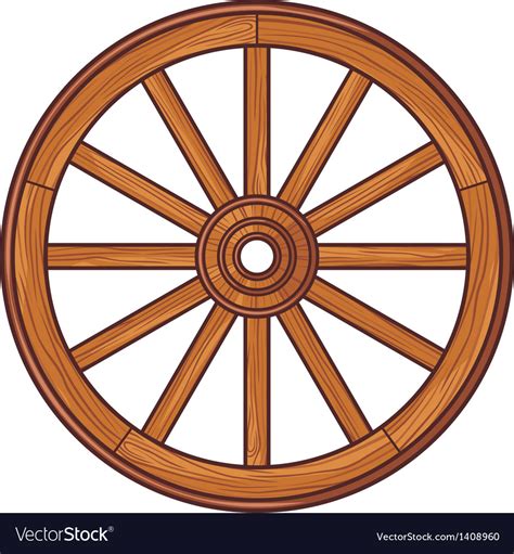 Old wooden wheel Royalty Free Vector Image - VectorStock