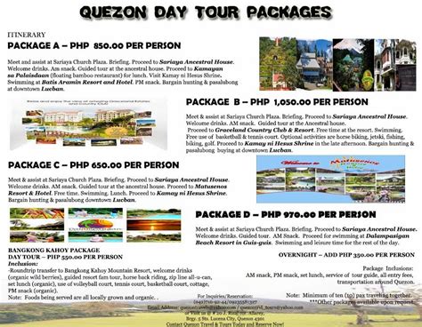 Quezon Travel And Tours Qtt Quezon Province Tour Package