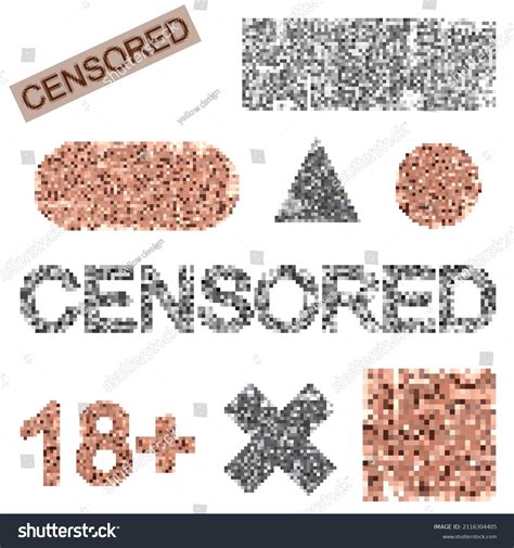 Set Censored Blur Effect Symbol Nude Stock Vector Royalty Free 2116304405