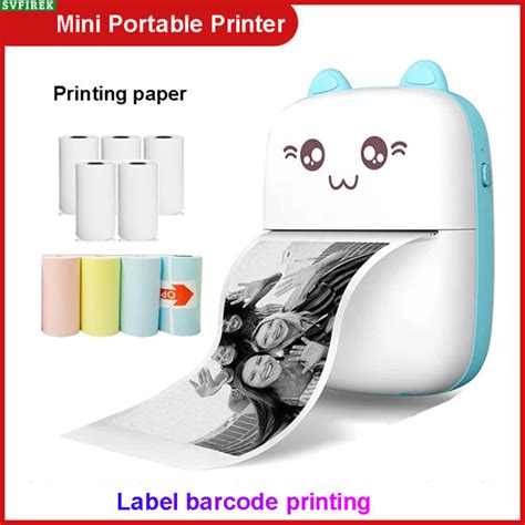 Mini Portable Thermal Printer Wireless Bluetooth Pocket Printer Paper Photo Label Sticker Notes