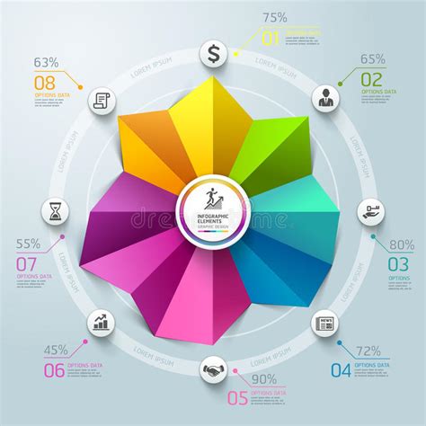 Calibre Infographic De Diagramme De Cercle Avec 8 Options Illustration