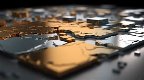 Golden And Silver Infused 3d Render With Delicate Edges Background 3d