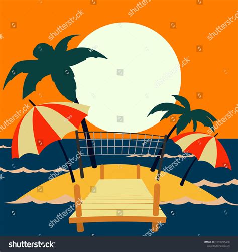 Tropical Island Ocean Stock Vector Royalty Free 1092995468 Shutterstock