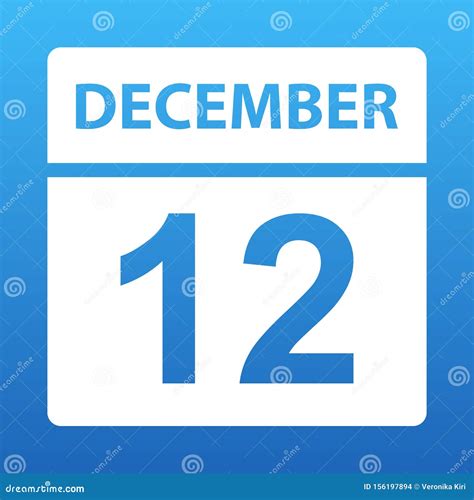 12 De Diciembre Calendario Blanco En Un Fondo Coloreado D A En El