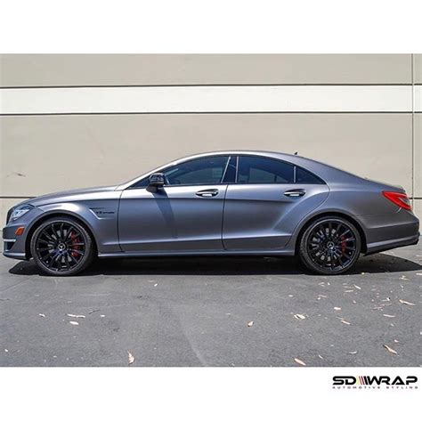 Mercedes Benz Cls Wrapped In Satin Dark Gray Vinyl Vinyl Wrap M