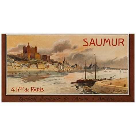 Affiche Ancienne Visitez L Anjou Angers Saumur D A Dubos 1910