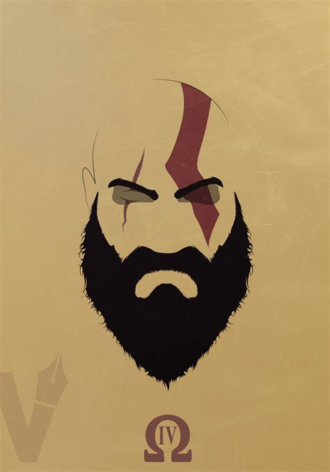 God Of War - Kratos (Bearded) Flat Design by armaghanbashir on DeviantArt