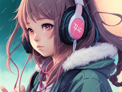 Premium Photo Beautiful Anime Girl Listening To Lofi Hip Hop Music