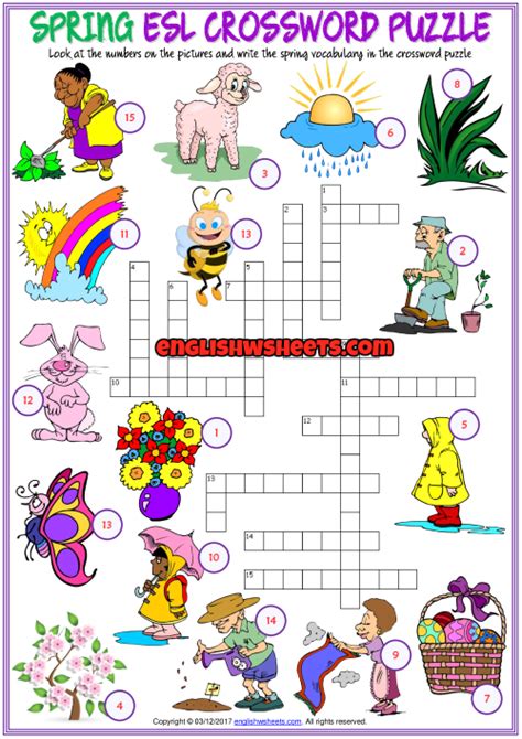 Spring Crossword Puzzle Printable Pdf Free