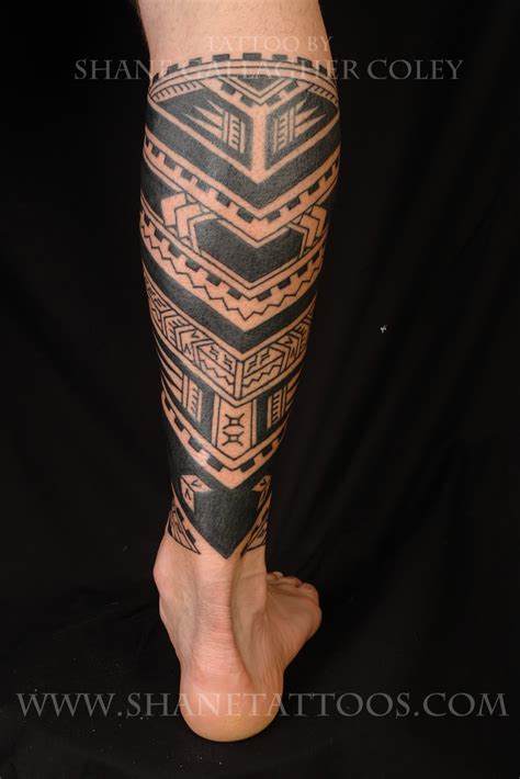 SHANE TATTOOS: Polynesian Calf Tattoo on Cam