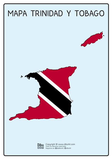 Mapa Trinidad Y Tobago Con Bandera Dibuhit