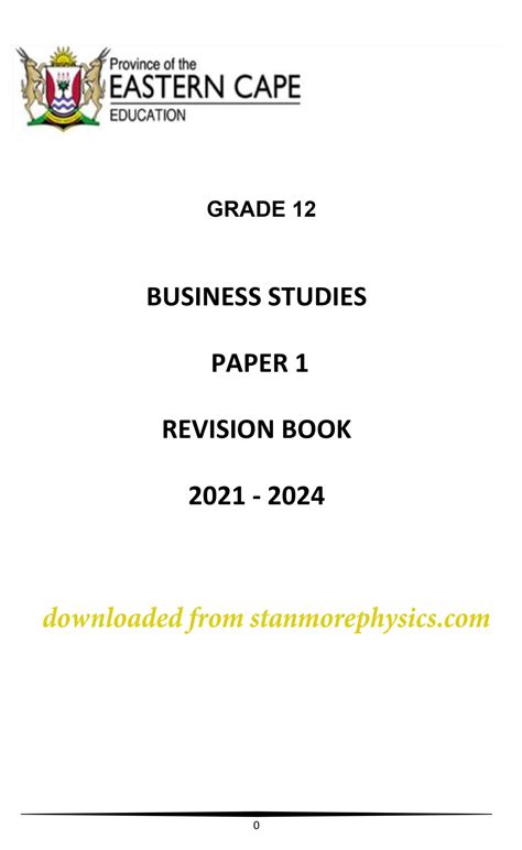 Business Studies Study Notes For Grade 12