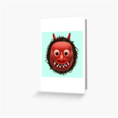 Japanese Ogre Emoji Greeting Card By Khavens Redbubble