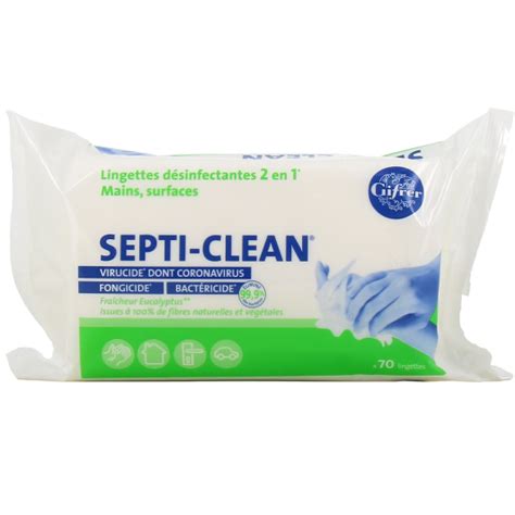 Lingettes désinfectantes mains et surfaces Gifrer Septi Clean