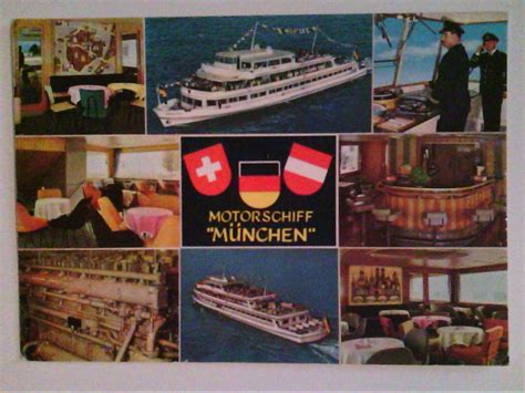 Ak Motorschiff M Nchen Bodensee Stempel Mehrbild