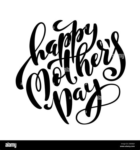 Happy Mothers Day Greeting Card With Hand Drawn Lettering Vector