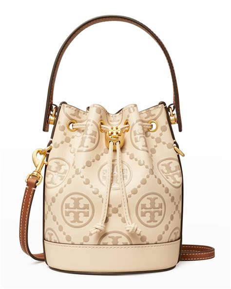 Tory Burch T Monogram Embossed Mini Bucket Bag Neiman Marcus