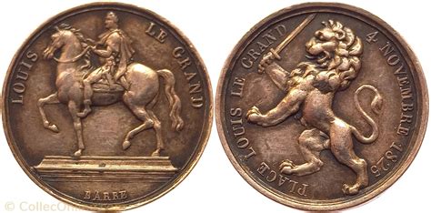 1825 Médaille Place Louis le Grand à Lyon Medallas Francia