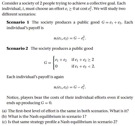 Solved Consider A Society Of People Trying To Achieve A Chegg