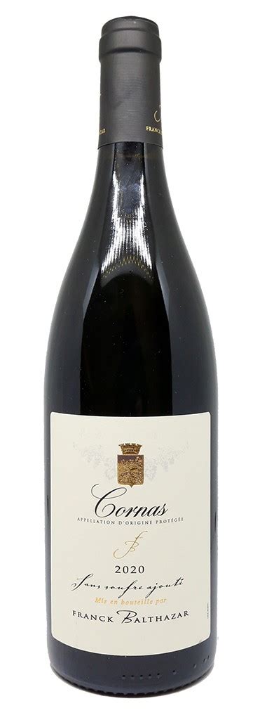 Cornas Franck Balthazar Cuvée Sans Soufre 2020 Clos des Millésimes