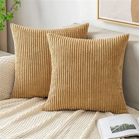 Pack Corduroy Soft Decorative Square Throw Pillow Cover Cushion