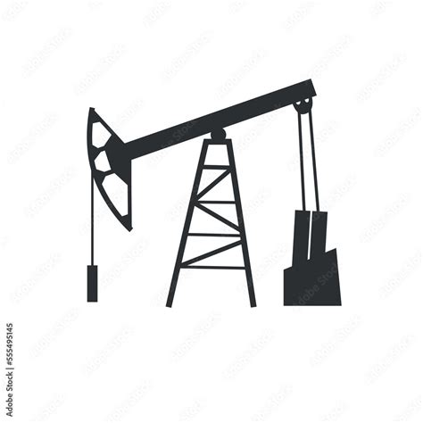 oil pump jack isolated on white background. oil rig icon, vector ...