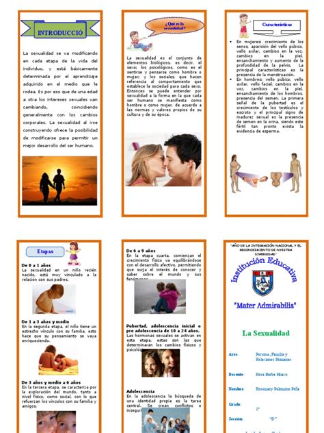 Triptico Sexualidad Pdf La Sexualidad Humana Pubertad