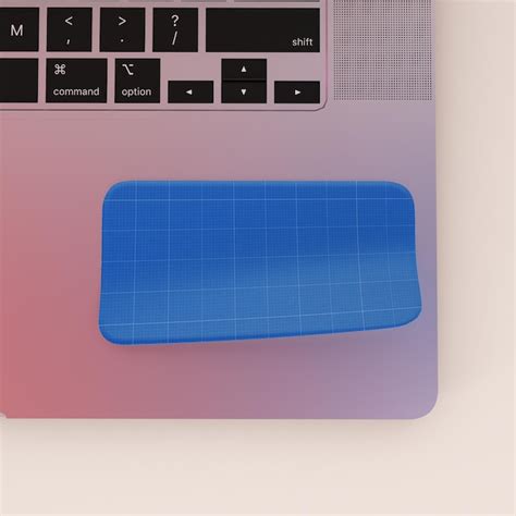 Premium Psd Front View Rectangle Sticker On Laptop Psd Mockup With